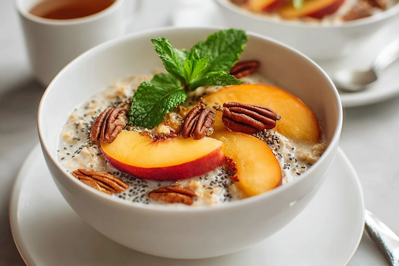 Easy Peaches And Cream Oatmeal Recipe Homemade Peach Cream Oatmeal Healthy Peaches Cream Oatmeal Ideas Best Oats For Peach...