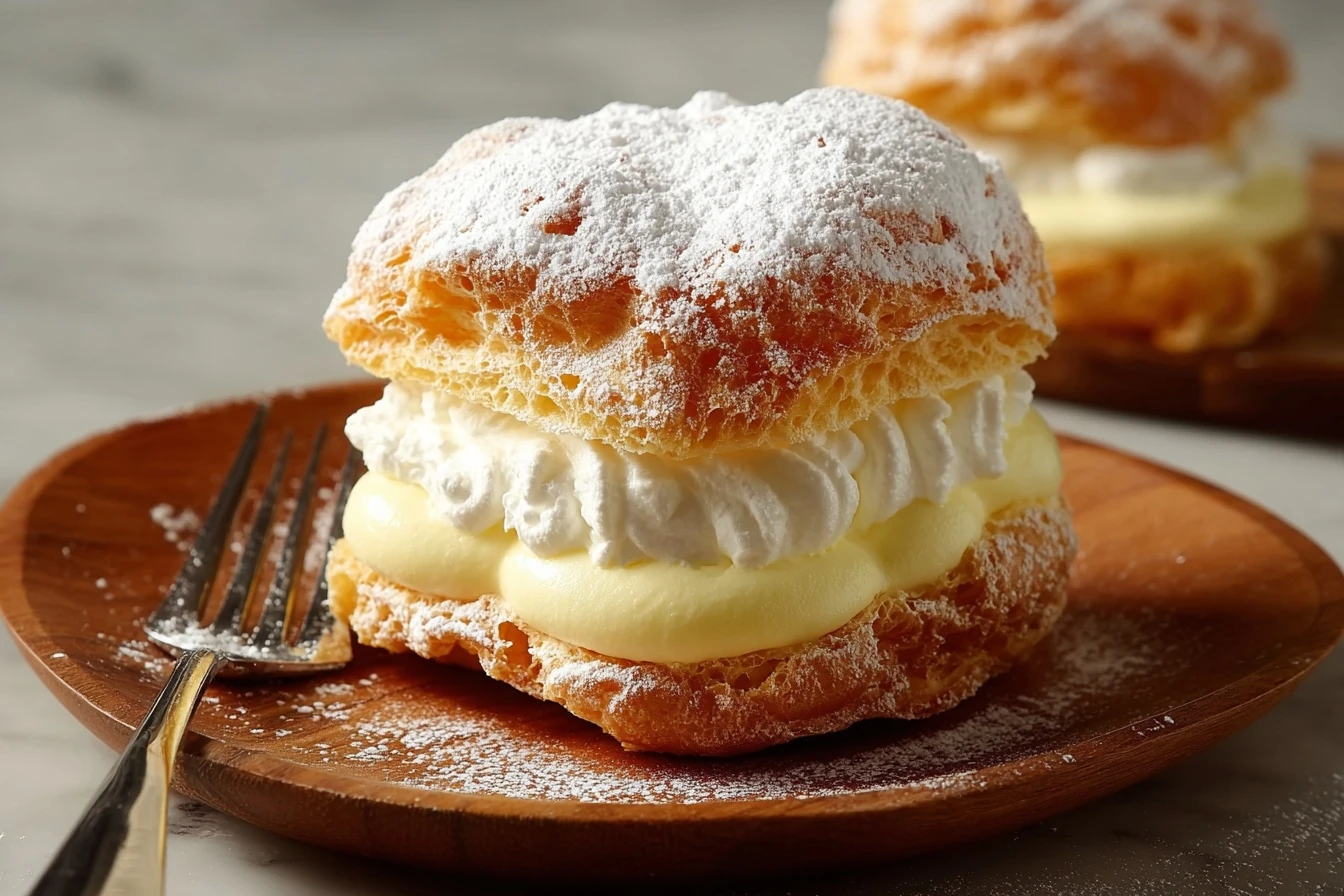 Easy Puff Pastry Vanilla Custard Squares Recipe Homemade Vanilla Custard Puff Pastry Squares Best Puff Pastry Custard Crea...