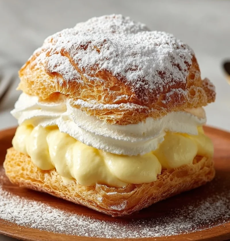 Easy Puff Pastry Vanilla Custard Squares Recipe Homemade Vanilla Custard Puff Pastry Squares Best Puff Pastry Custard Crea...