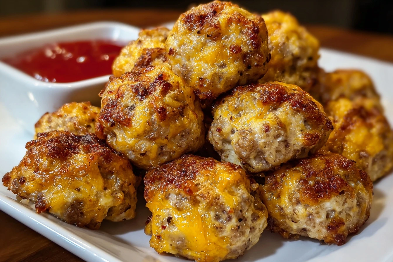 Easy Rotel Sausage Balls Recipe Homemade Rotel Sausage Cheese Balls Best Cheese For Rotel Sausage Balls Gluten-free Rotel ...