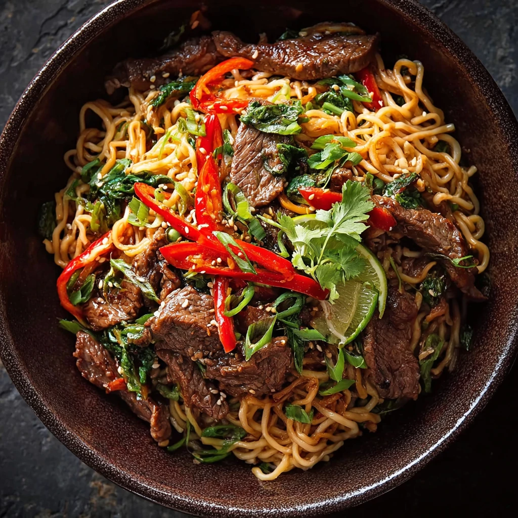 Easy Spicy Thai Beef Noodles Recipe Best Thai-inspired Beef Noodles Spicy Beef Noodles Thai Style Homemade Spicy Thai Beef...