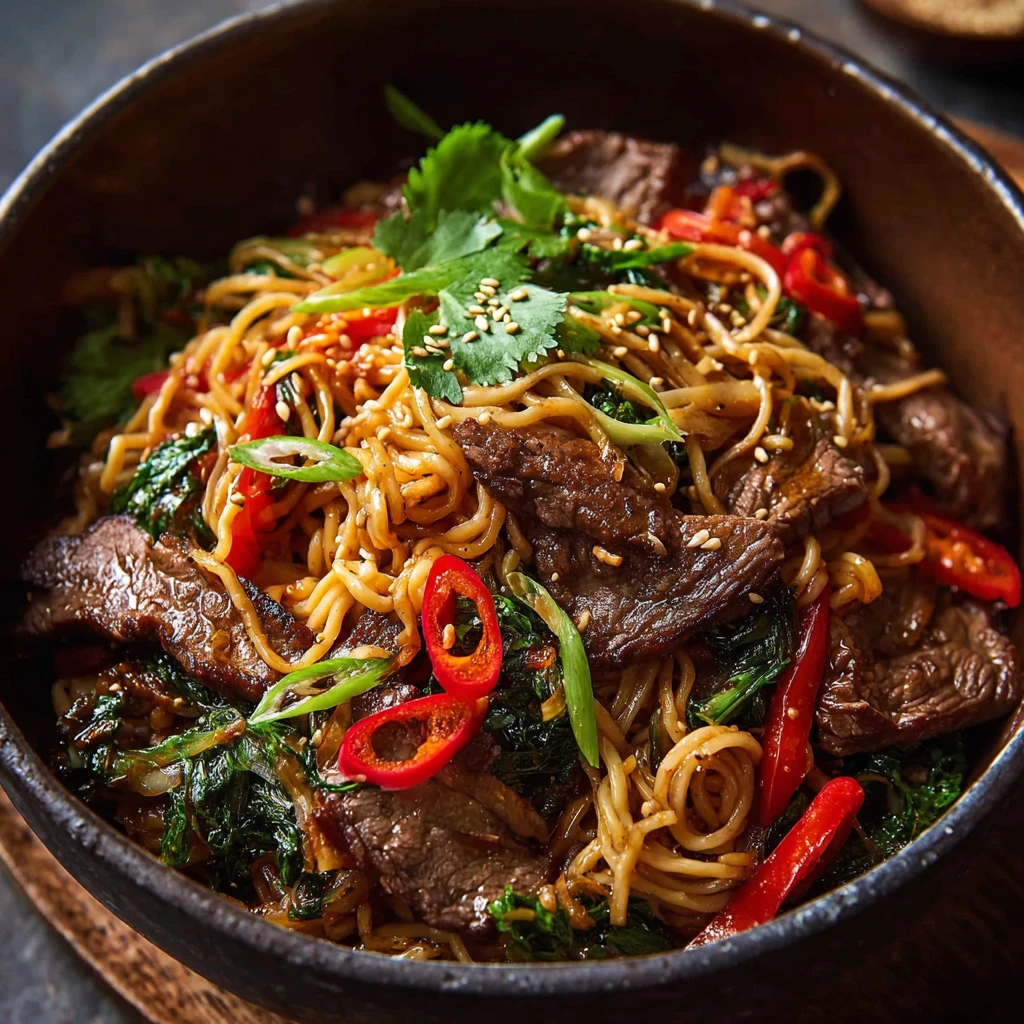 Easy Spicy Thai Beef Noodles Recipe Best Thai-inspired Beef Noodles Spicy Beef Noodles Thai Style Homemade Spicy Thai Beef...