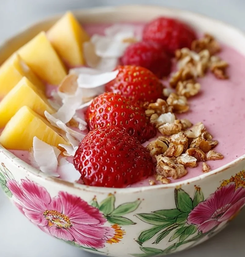 Easy Strawberry Smoothie Bowl Recipe Frozen Strawberry Smoothie Bowl Ideas Vegan Strawberry Smoothie Bowl Recipe Healthy S...