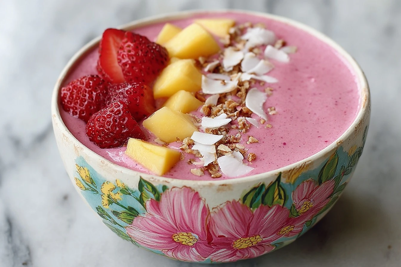 Easy Strawberry Smoothie Bowl Recipe Frozen Strawberry Smoothie Bowl Ideas Vegan Strawberry Smoothie Bowl Recipe Healthy S...