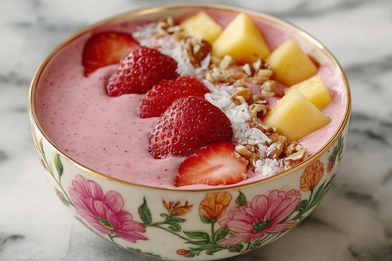 Easy Strawberry Smoothie Bowl Recipe Frozen Strawberry Smoothie Bowl Ideas Vegan Strawberry Smoothie Bowl Recipe Healthy S...
