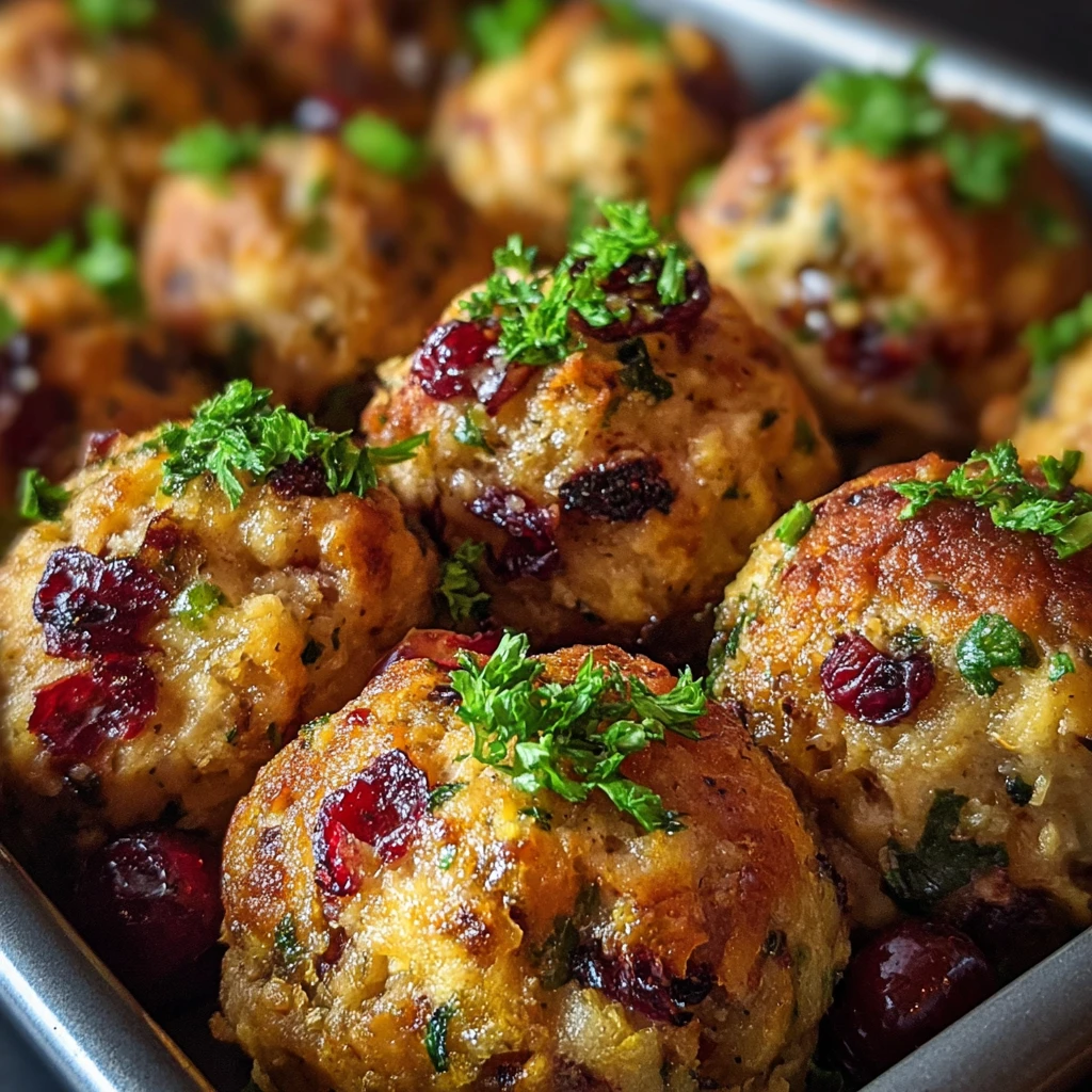 Festive Cranberry Turkey Stuffing Balls Recipe Homemade Cranberry Turkey Stuffing Balls Easy Cranberry Turkey Stuffing For...