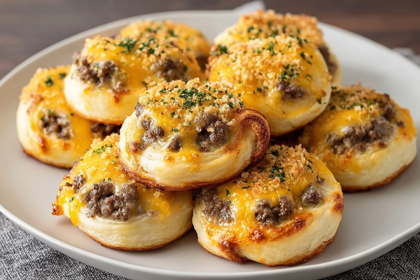 Garlic Butter Cheeseburger Rollups Easy Recipe Homemade Garlic Butter Cheeseburger Rollups Best Cheese For Garlic Butter C...