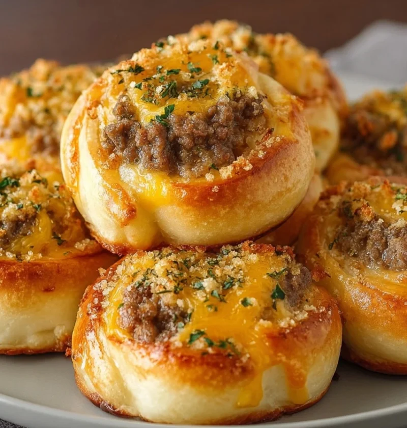 Garlic Butter Cheeseburger Rollups Easy Recipe Homemade Garlic Butter Cheeseburger Rollups Best Cheese For Garlic Butter C...