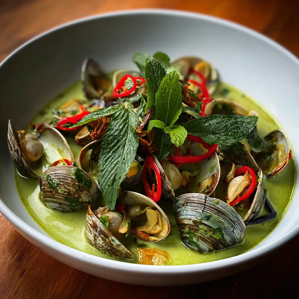 Green Curry Thai Clams With Thai Eggplant: A Coastal Thai Delight Green Curry Thai Clams Eggplant Coastal Delight