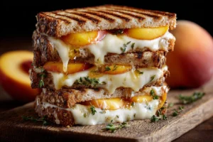 Grilled Cheese with Honey Peaches and White Cheddar Recipe