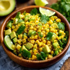 Grilled Corn and Avocado Salad with Lime Vinaigrette