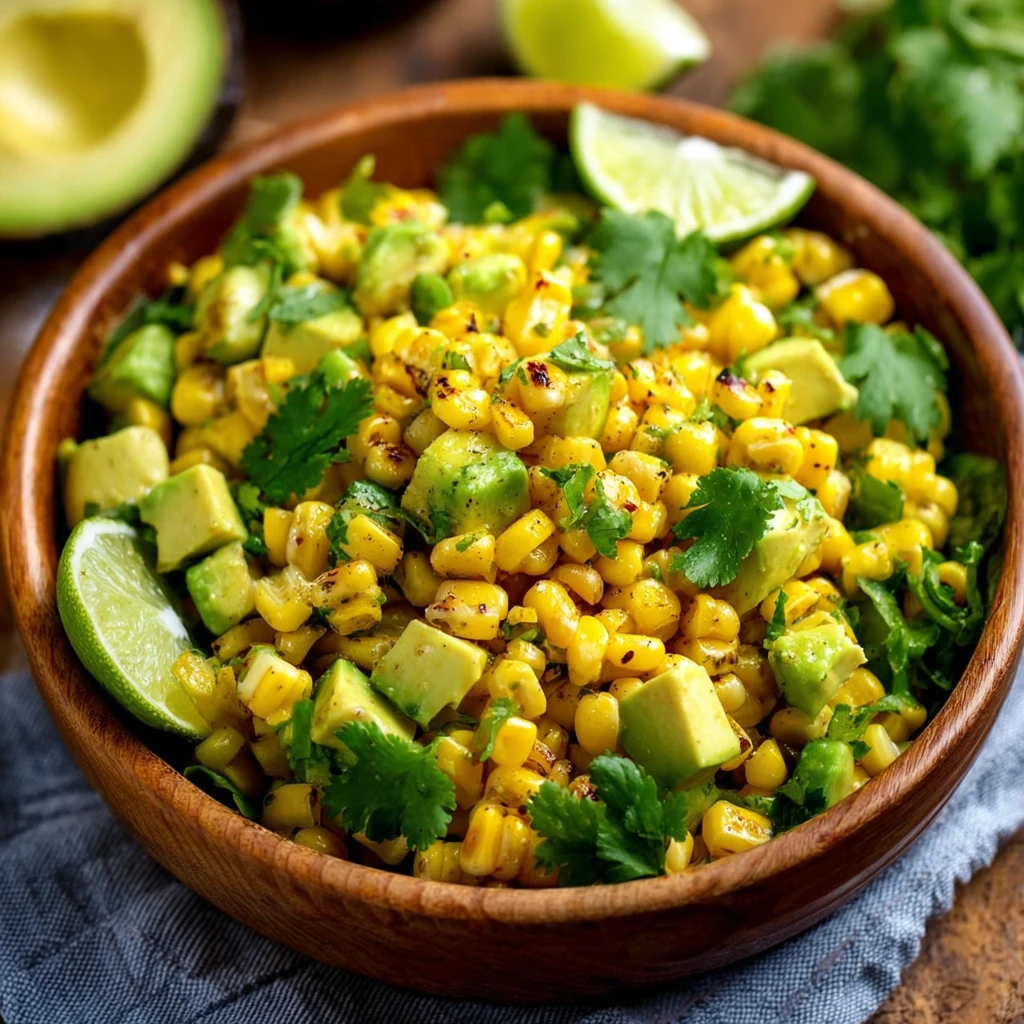 Grilled Corn and Avocado Salad with Lime Vinaigrette