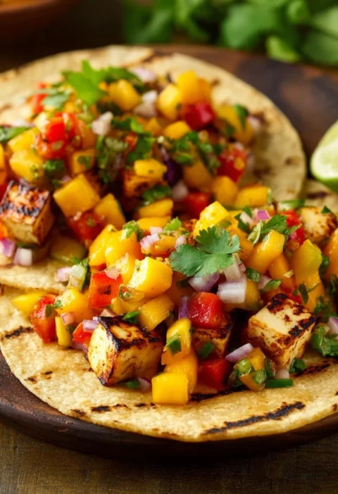 Grilled Tofu Tacos Recipe Vegan Tofu Tacos With Peach Salsa Best Grilled Tofu Tacos Peach Salsa For Tacos Recipe How To Ma...