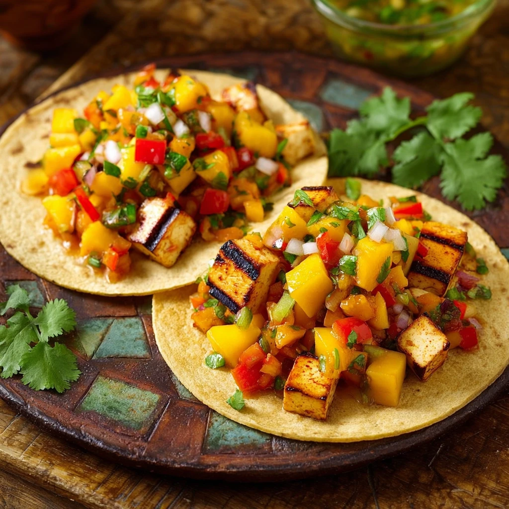 Grilled Tofu Tacos Recipe Vegan Tofu Tacos With Peach Salsa Best Grilled Tofu Tacos Peach Salsa For Tacos Recipe How To Ma...