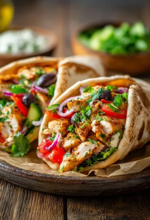 Healthy Mediterranean Chicken Pita Recipe Easy Chicken Pita Pocket Dinner Greek Chicken Pita Pockets With Tzatziki Homemad...