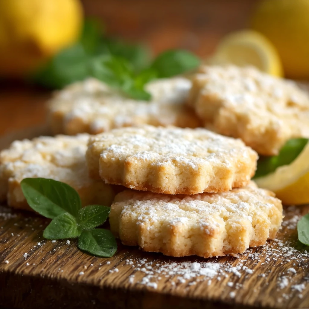 Lemon Basil Shortbread Cookies