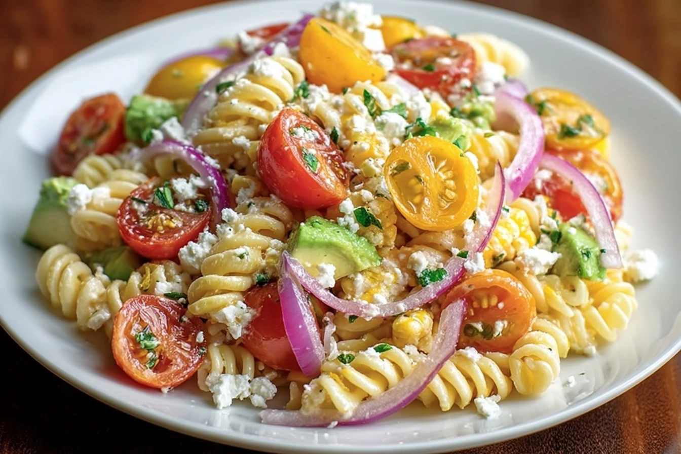 Low-calorie Street Corn Pasta Salad Recipe Vegan Street Corn Pasta Salad Guide Gluten-free Street Corn Pasta Salad Instruc...