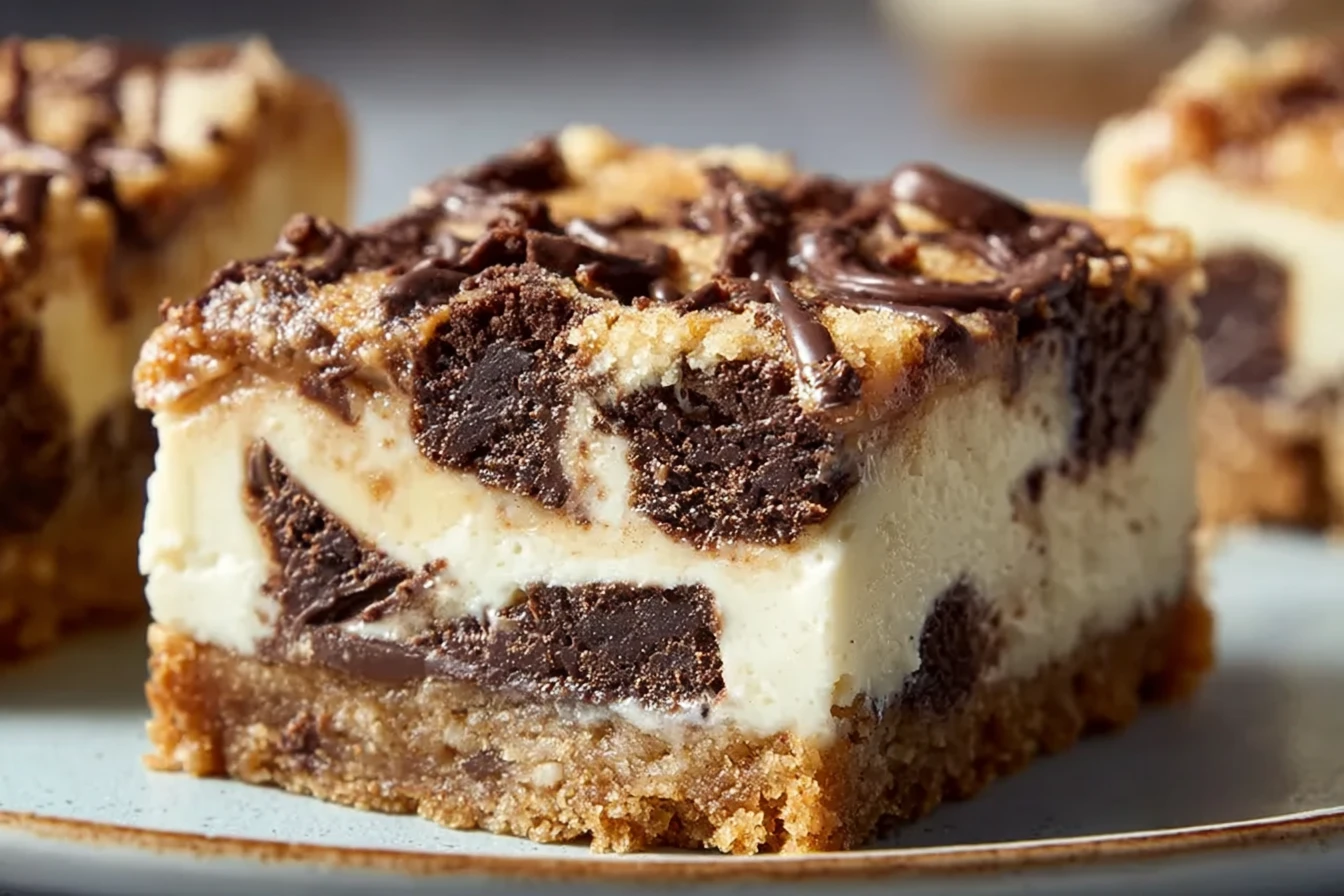 Make Creamy No-Bake Cookie Dough Cheesecake Bars in Just 3 Steps