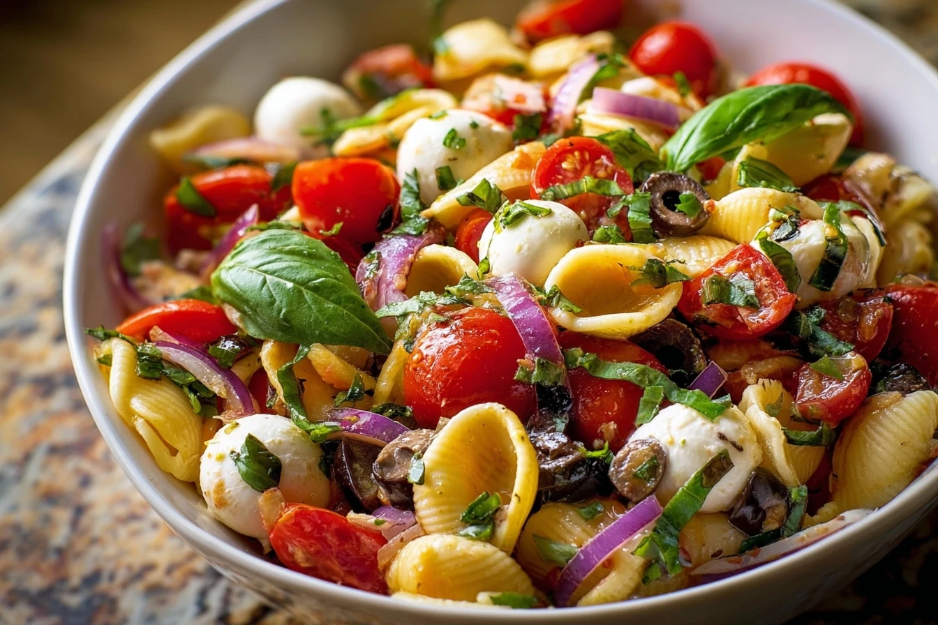 Pasta Salad with Mozzarella Eyeballs