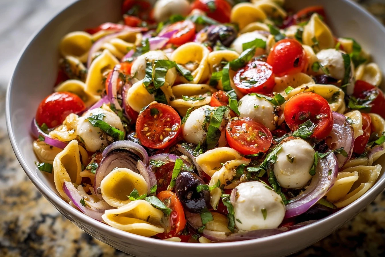 Pasta Salad With Mozzarella Eyeballs Recipe Halloween Pasta Salad Ideas Spooky Mozzarella Eyeball Recipes Vegetarian Hallo...