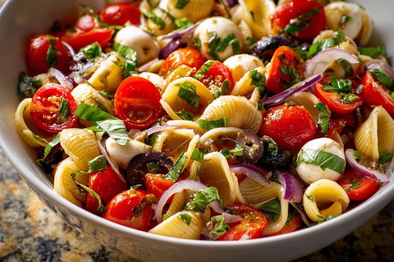 Pasta Salad With Mozzarella Eyeballs Recipe Halloween Pasta Salad Ideas Spooky Mozzarella Eyeball Recipes Vegetarian Hallo...