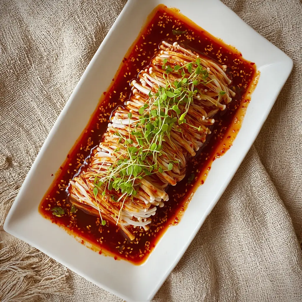 Spicy Enoki Mushrooms — A Crunchy, Fiery Delight