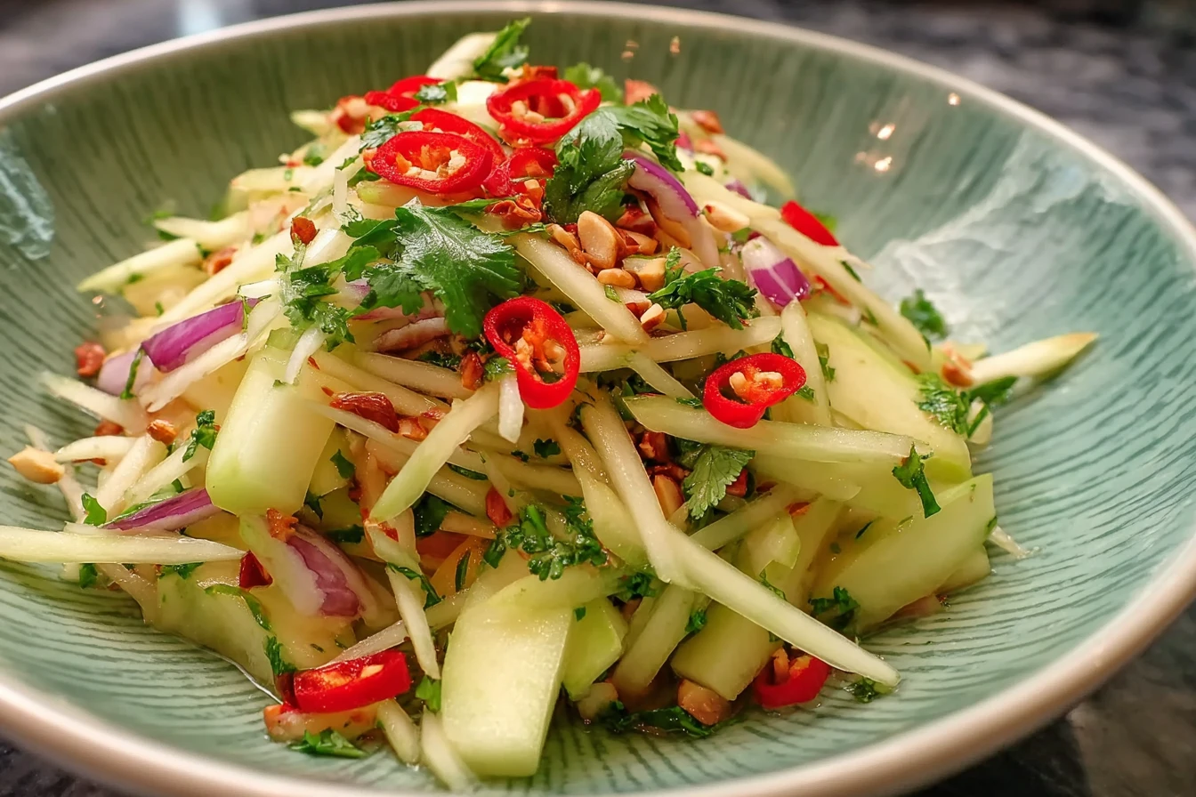 Tangy Thai Green Mango Salad with Cilantro and Shallots