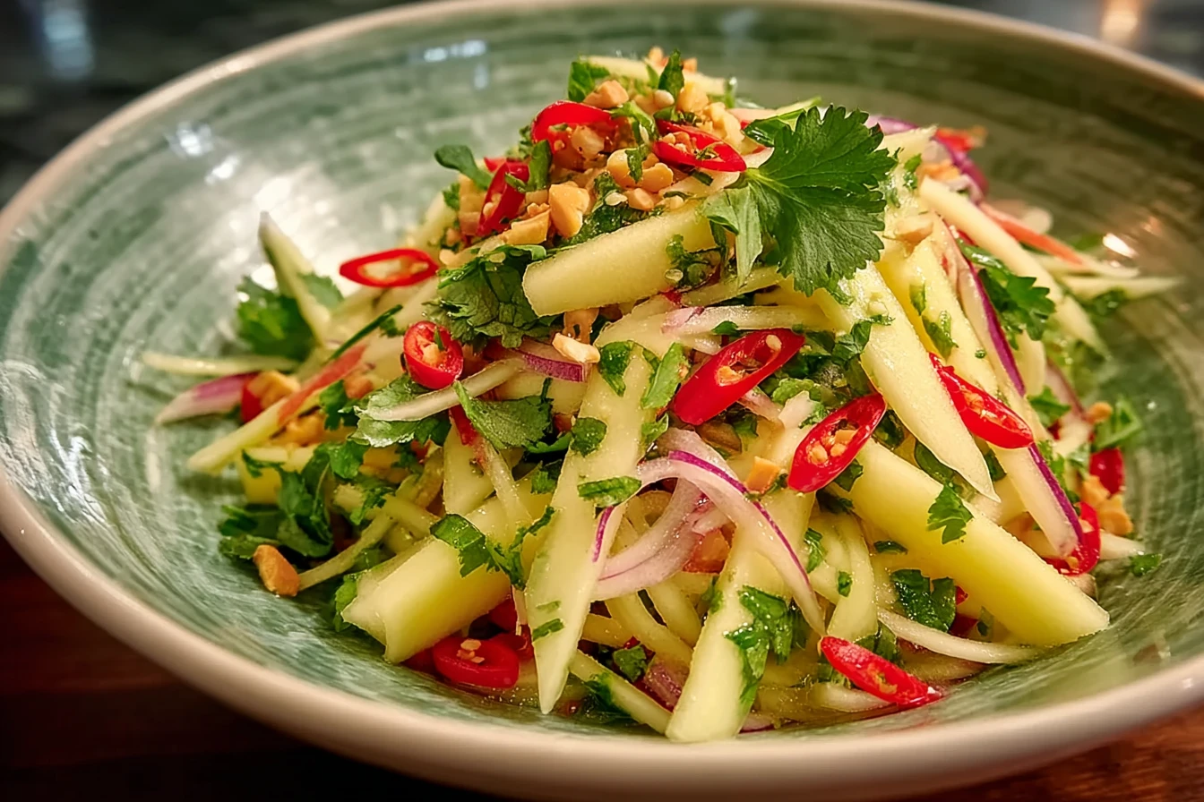Thai Green Mango Salad Recipe Tangy Mango Salad With Cilantro Authentic Thai Mango Salad Recipe How To Make Thai Green Man...