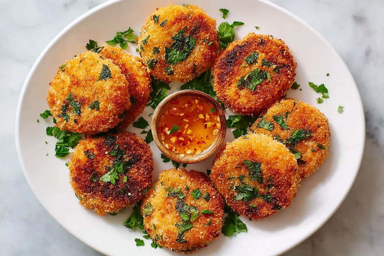 Thai Shrimp Cakes Sweet Chili Recipe Crispy Thai Shrimp Patties Best Thai Shrimp Cakes Dipping Sauce Homemade Crispy Shrim...