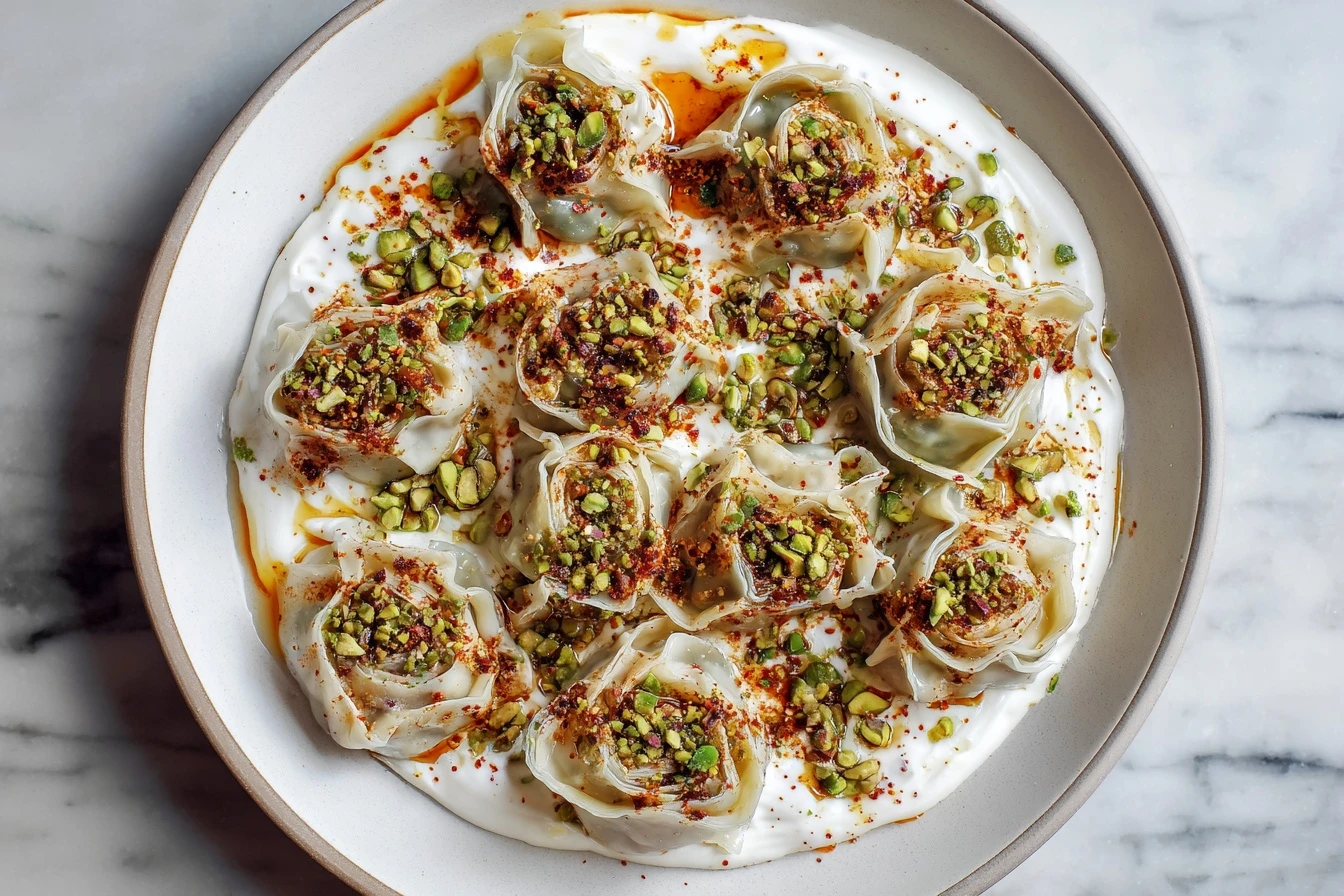 Turkish Dumplings with Garlicky Yogurt and Spiced Oil Recipe