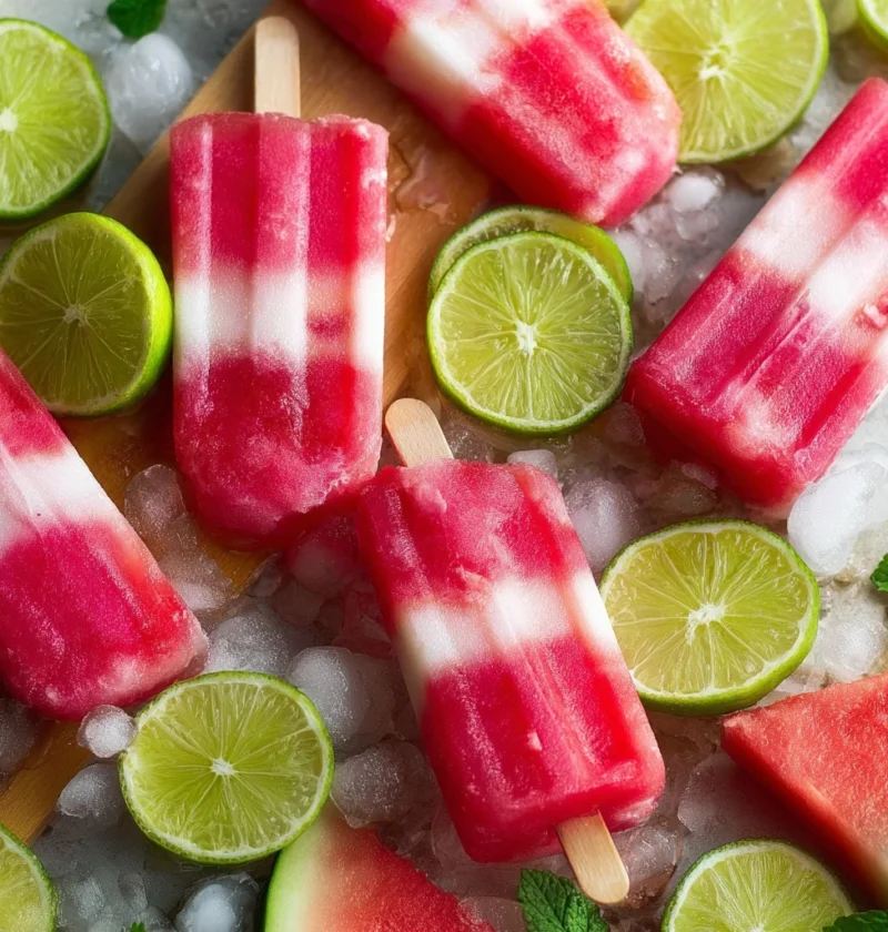 Watermelon Lime Popsicle Recipe Homemade Watermelon Lime Pops Healthy Watermelon Lime Popsicle Watermelon Lime Popsicle No...