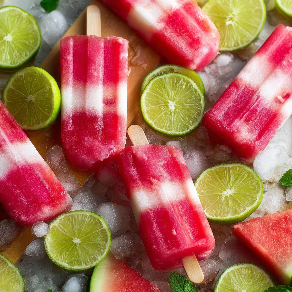 Watermelon Lime Popsicles