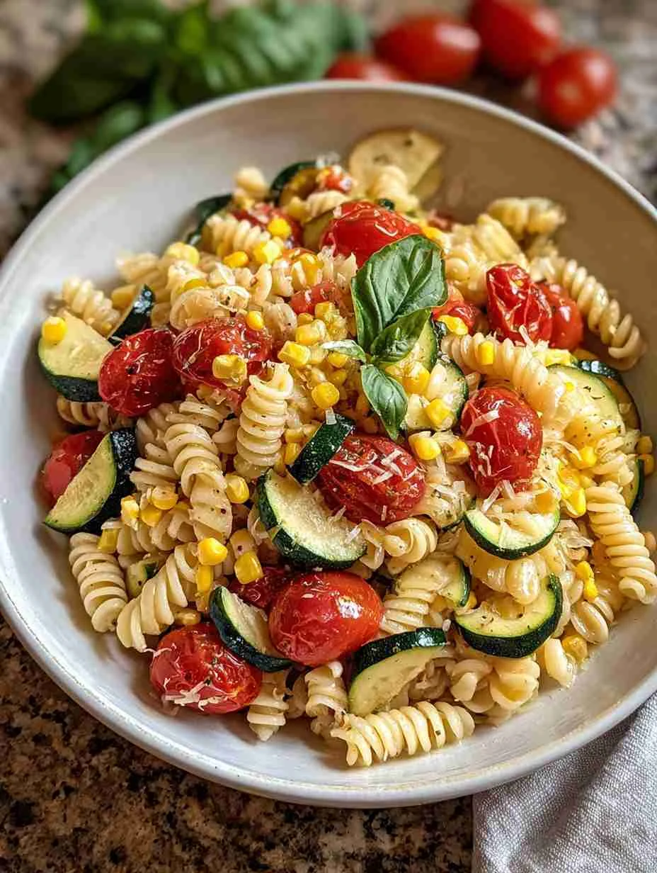 Summer Cavatelli with Corn Tomatoes & Zucchini