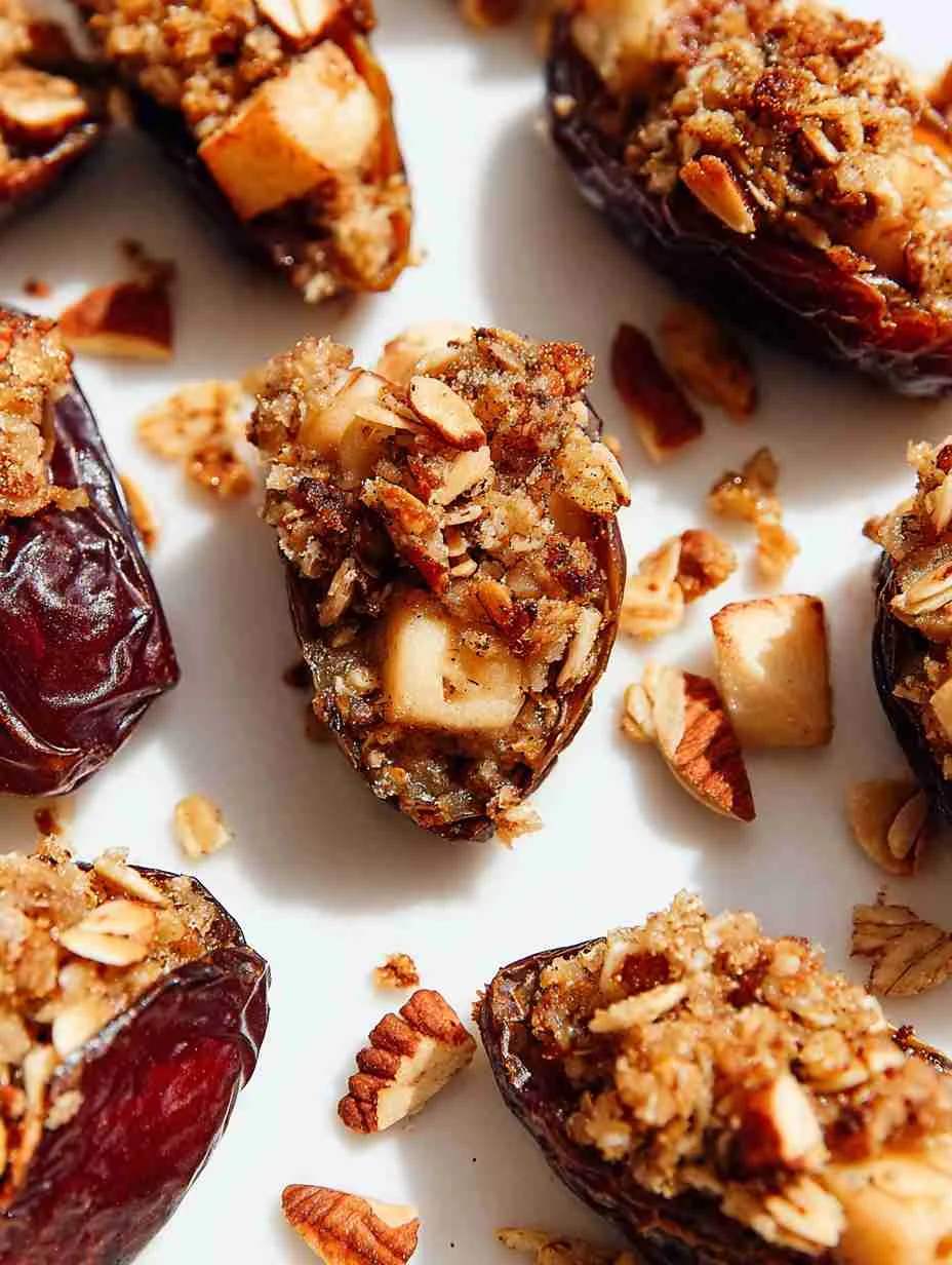 Apple Crisp Stuffed Dates Recipe Healthy Apple Crisp Stuffed Dates Easy Apple Crisp Dates Vegan Apple Crisp Stuffed Dates ...