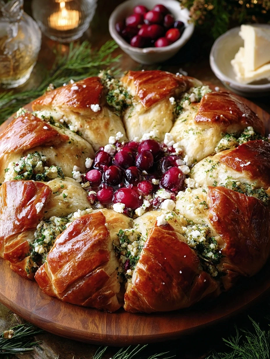 Baked Brie Bread Wreath Recipe Easy Baked Brie Wreath Holiday Brie Cheese Bread Festive Brie Appetizer Ideas Christmas Bri...