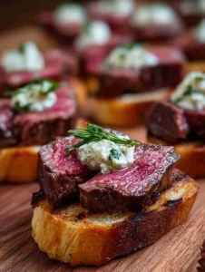 Perfect Beef Tenderloin Crostini Recipe with Horseradish Cream