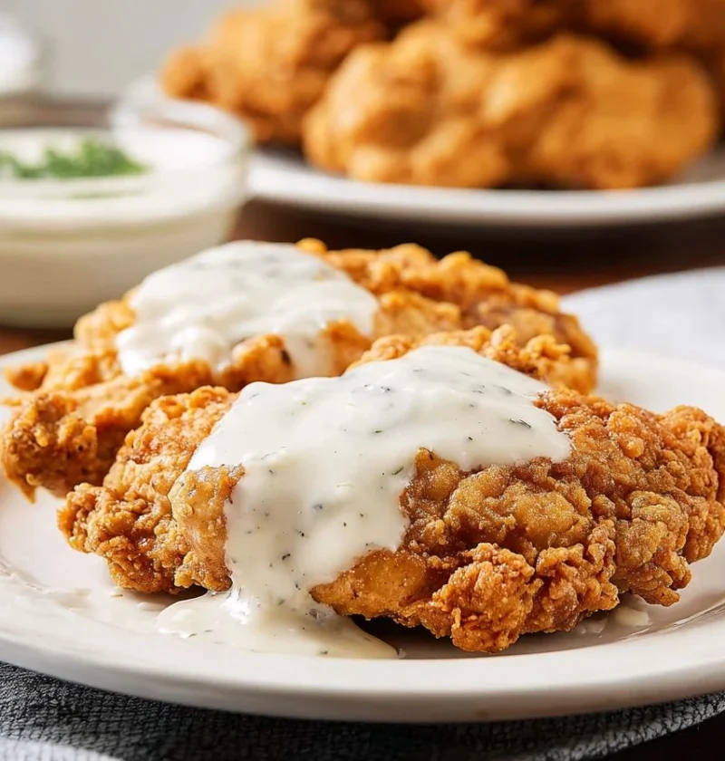 Best Fried Chicken Thighs With Milk Gravy Recipe How To Make Milk Gravy For Chicken Southern Fried Chicken Thighs With Gra...