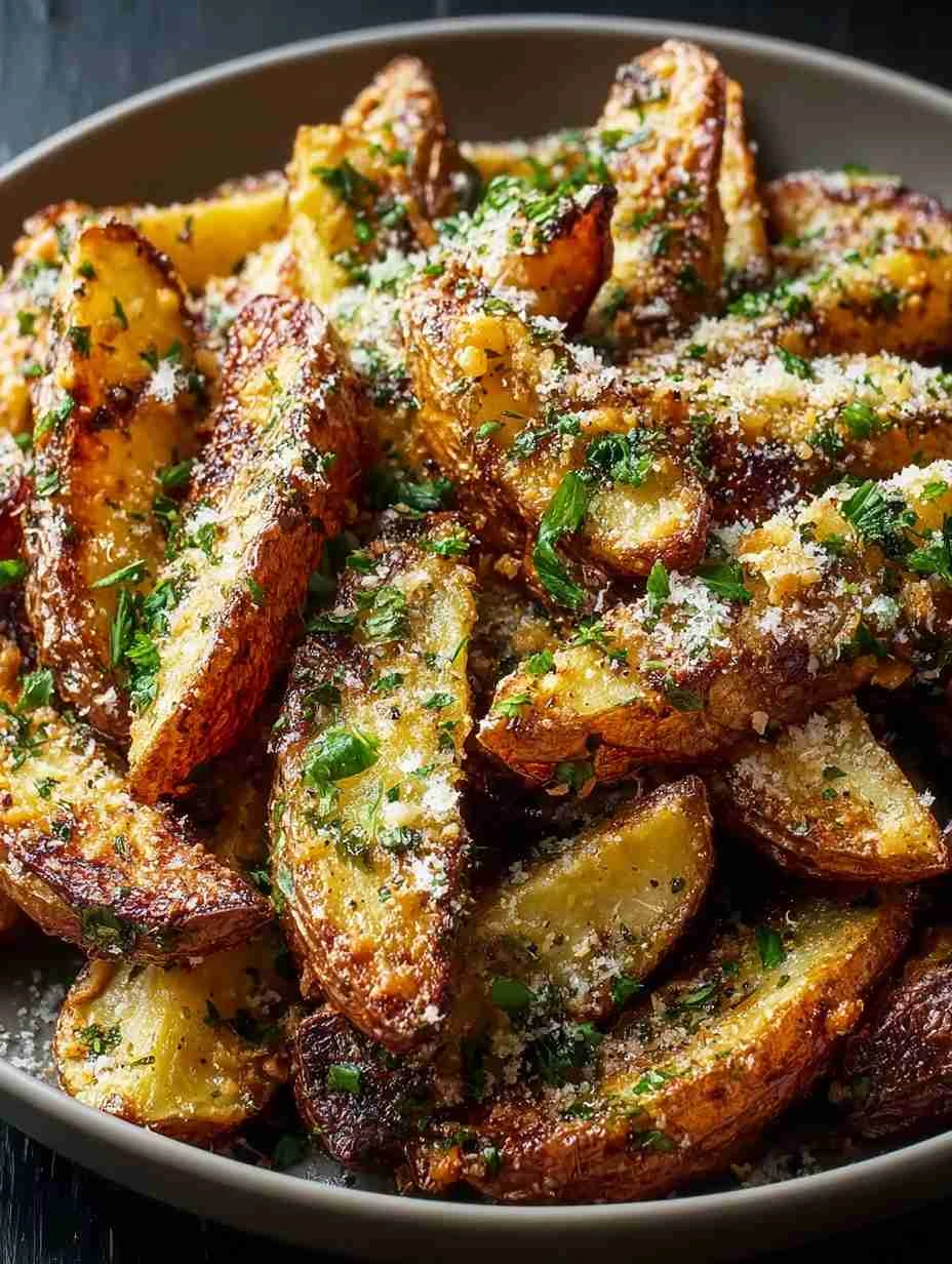 Best Parmesan Herb Roasted Potatoes Recipe Crispy Fingerling Potatoes For Holidays How To Make Crispy Parmesan Potatoes Ch...