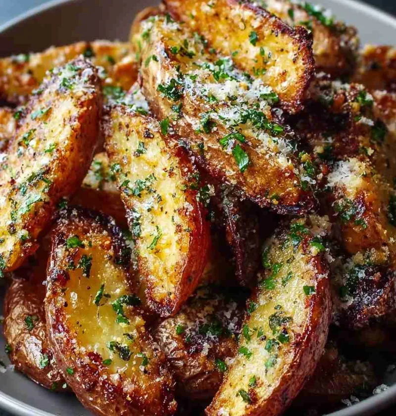 Best Parmesan Herb Roasted Potatoes Recipe Crispy Fingerling Potatoes For Holidays How To Make Crispy Parmesan Potatoes Ch...