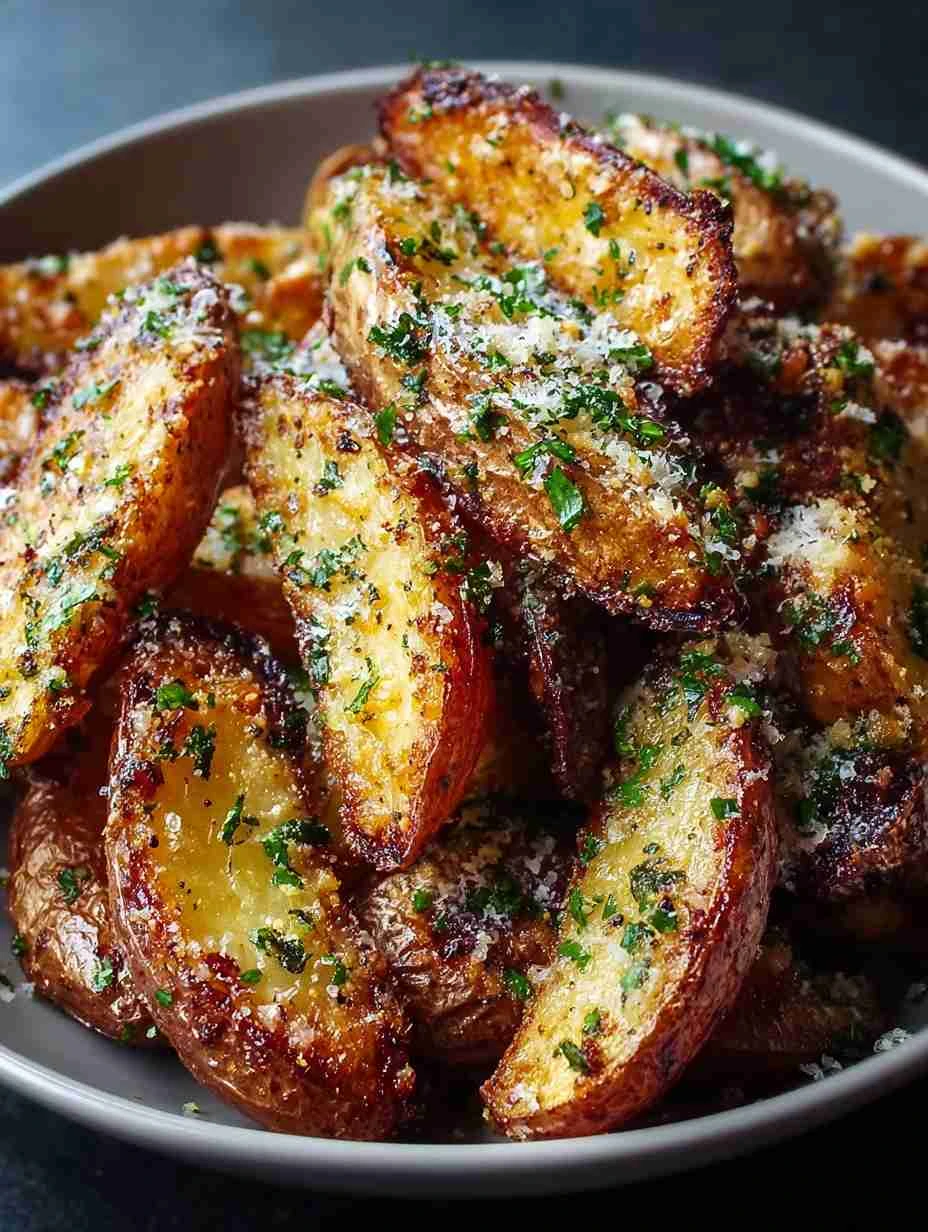 Crispy Parmesan Herb Roasted Fingerling Potatoes for Christmas Dinner
