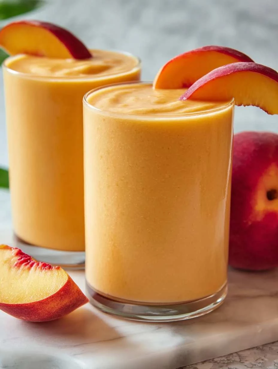 Best Peach Smoothie Recipe With Frozen Peaches Easy Frozen Peach Smoothie Recipe Healthy Peach Smoothie Frozen Fruit Low C...