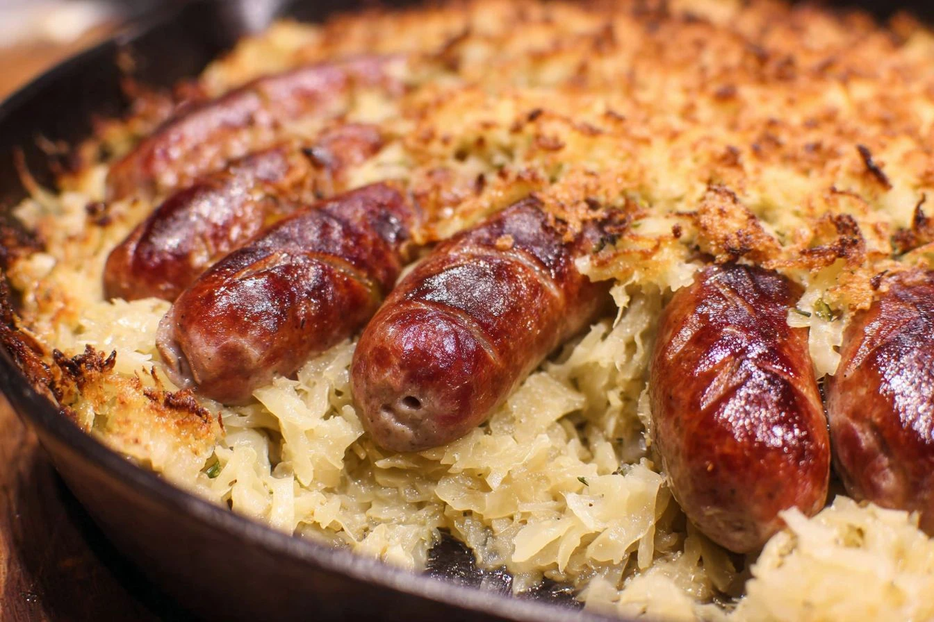 Chef Jenn’s Skillet Knackwurst & Sauerkraut