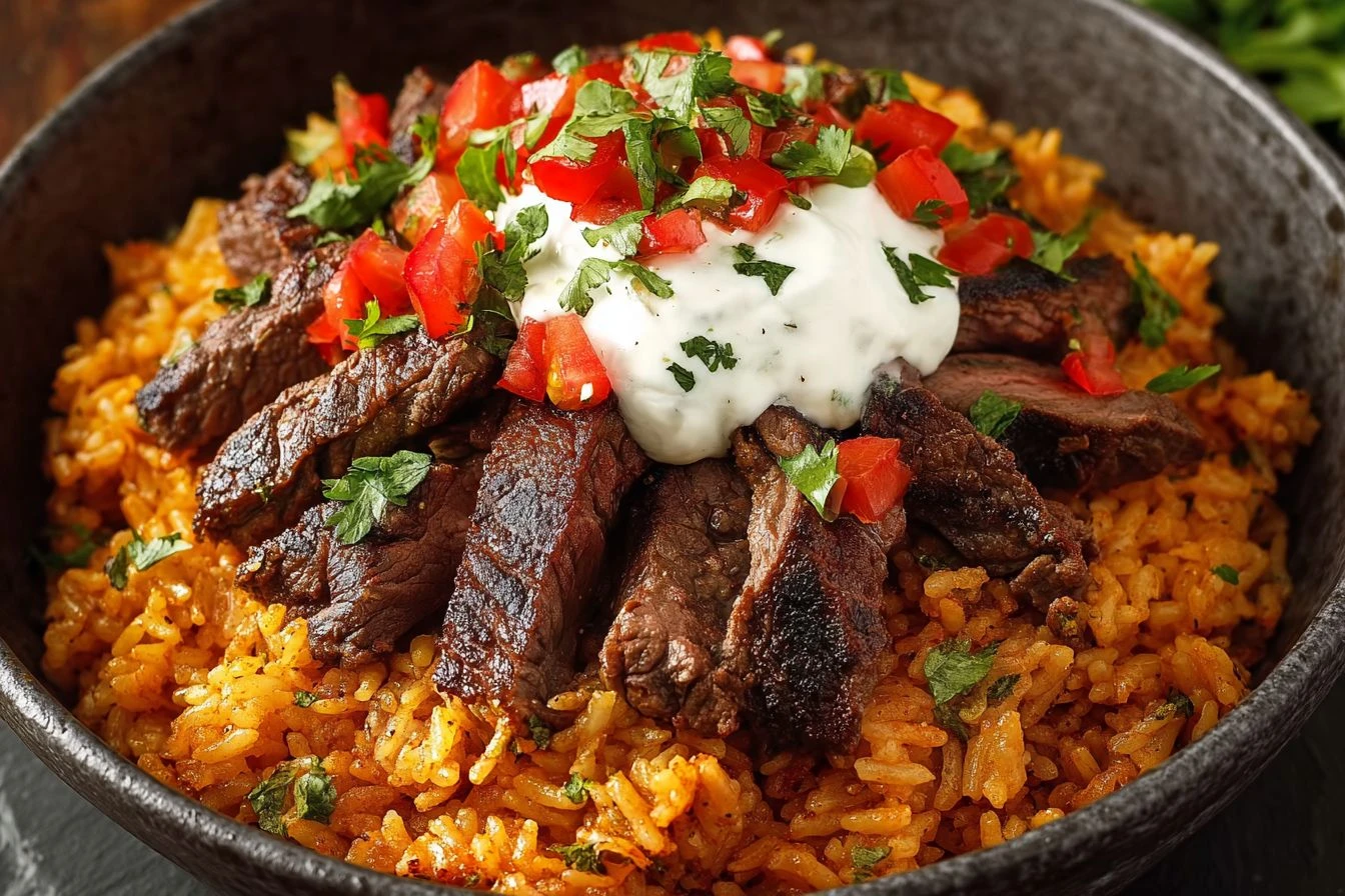 Best Steak And Queso Rice Recipe Easy Steak Queso Rice Dish Homemade Steak Queso Rice Comfort Food Ultimate Steak Queso Ri...