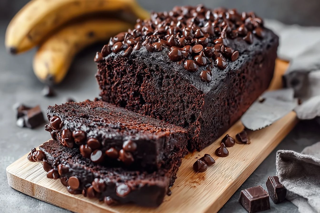 Best Vegan Chocolate Banana Bread Recipe Easy Decadent Vegan Banana Bread Gourmet Vegan Banana Bread Chocolate High-end Ve...