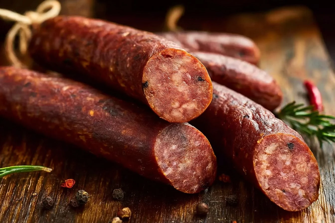 Smoked Russian Sausage with Black Pepper and Nutmeg