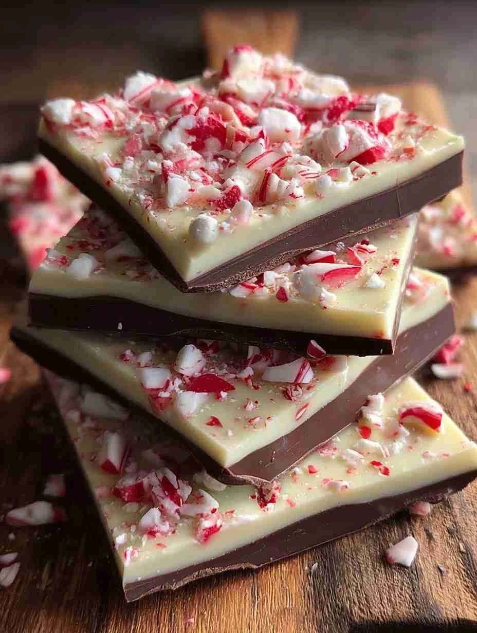 Classic Christmas Peppermint Bark Recipe Homemade Dark Chocolate Peppermint Bark Best White Chocolate Peppermint Bark Holi...
