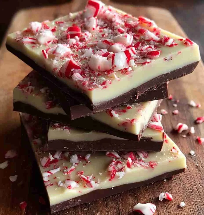 Classic Christmas Peppermint Bark Recipe Homemade Dark Chocolate Peppermint Bark Best White Chocolate Peppermint Bark Holi...