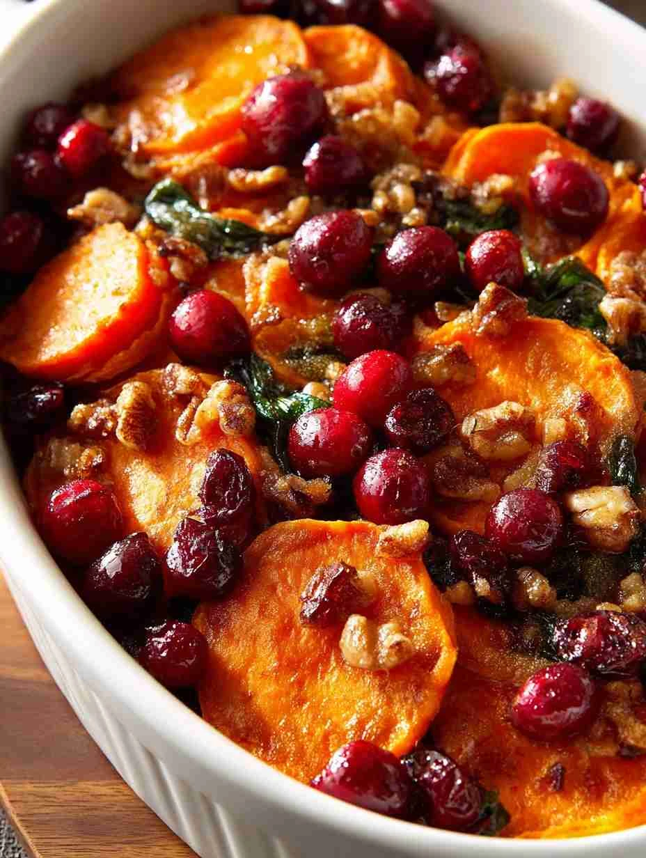 Cranberry Spinach Sweet Potato Recipe Healthy Cranberry Spinach Sweet Potato Baked Cranberry Spinach Sweet Potatoes Easy C...