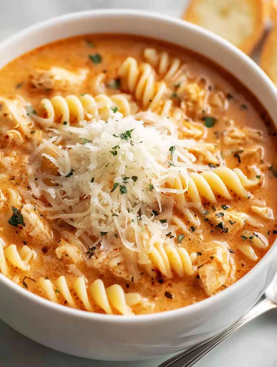 Slow Cooker Creamy Chicken Parmesan Soup (Easy Crockpot Meal)