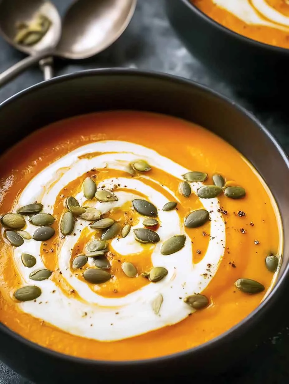 Creamy Roasted Pumpkin Soup Recipe Ginger Coconut Milk Pumpkin Soup Best Vegan Pumpkin Soup Recipe Easy Creamy Pumpkin Sou...